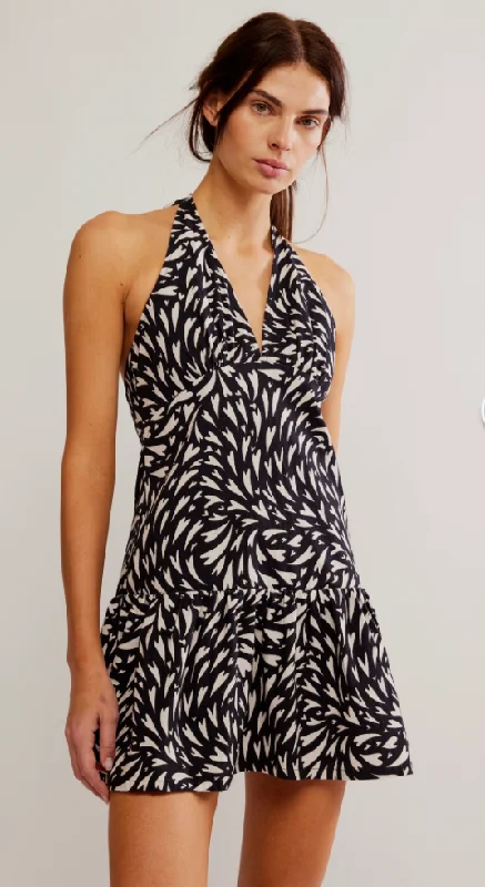 Sheer mini dresses with lace inserts Halter Mini Dress by Free People