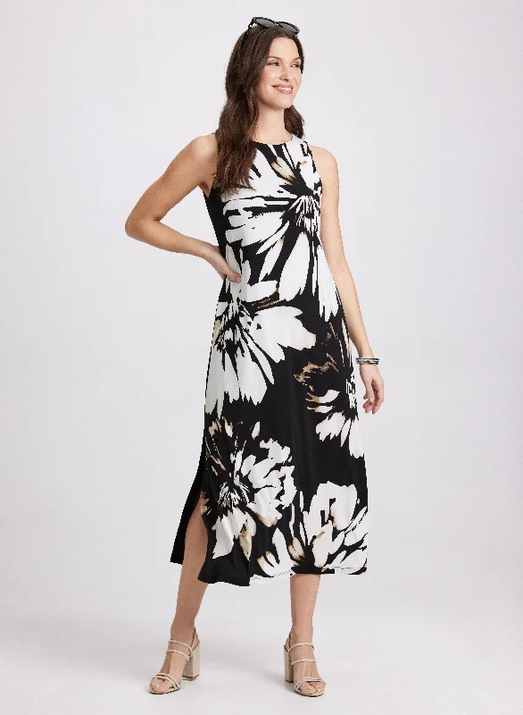 Midi dresses with sheer panels for a touch of allure Floral Midi Dress
