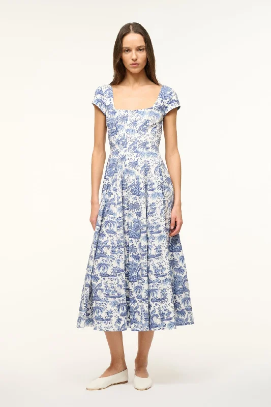 Casual Everyday Dress for Women in Cotton​ SHORT SLEEVE WELLS DRESS | BLUE TOILE