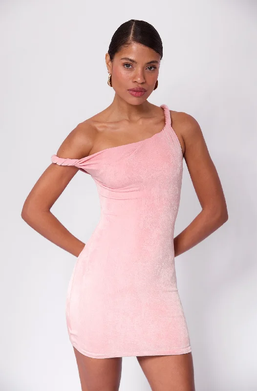 Mini dresses with bow accents for a sweet look Short Poppy Dress Pink
