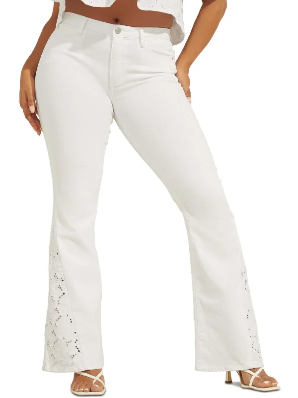 Light - wash women jeans for a fresh and summery appearance1981 Womens Floral High Rise Flare Jeans Light - wash women jeans for a fresh and summery appearance1981 Womens Floral High Rise Flare Jeans
