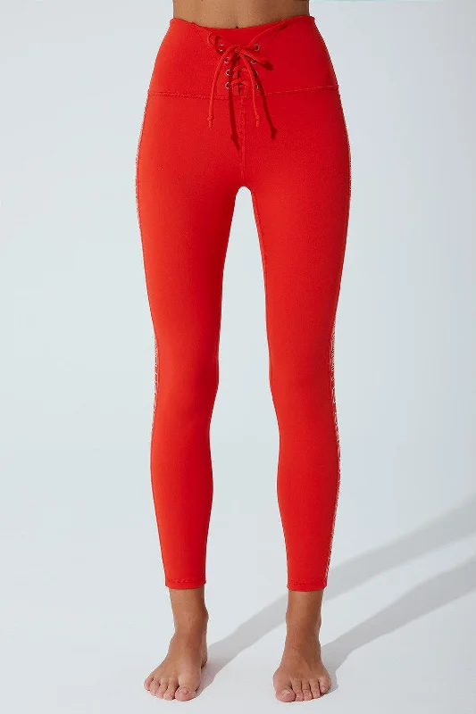 women tights for work under a business suit7/8 High Waist Double Knot Legging - Venetian Red women tights for work under a business suit7/8 High Waist Double Knot Legging - Venetian Red