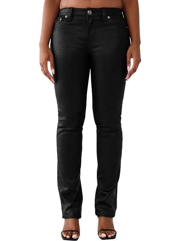 Wide - leg women jeans for a modern and relaxed vibeBillie Womens Mid-Rise Coated Straight Leg Jeans Wide - leg women jeans for a modern and relaxed vibeBillie Womens Mid-Rise Coated Straight Leg Jeans