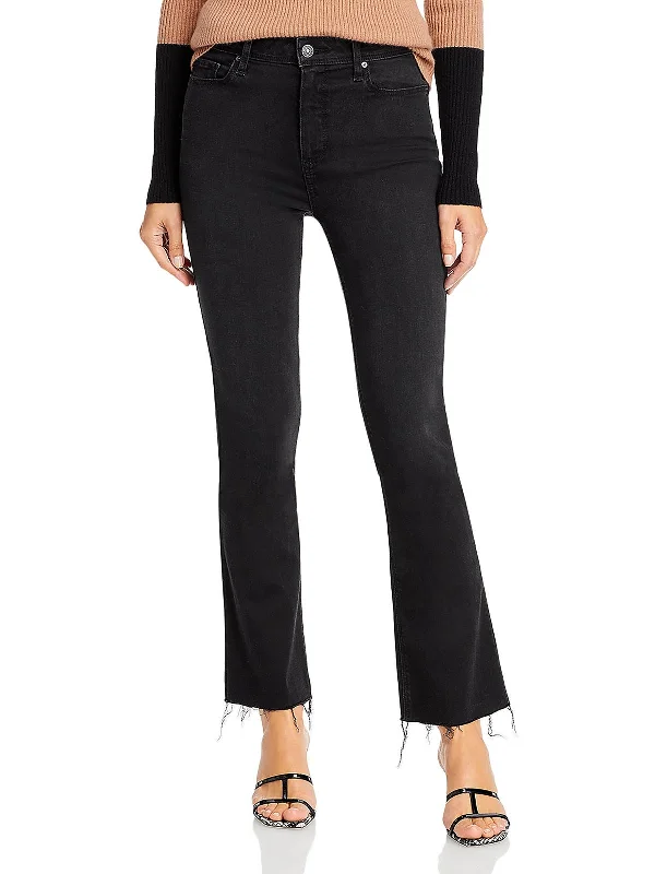 Embellished women jeans with studs or rhinestones for a glamorous touchClaudine Womens Mid-Rise Raw Hem Flared Jeans Embellished women jeans with studs or rhinestones for a glamorous touchClaudine Womens Mid-Rise Raw Hem Flared Jeans