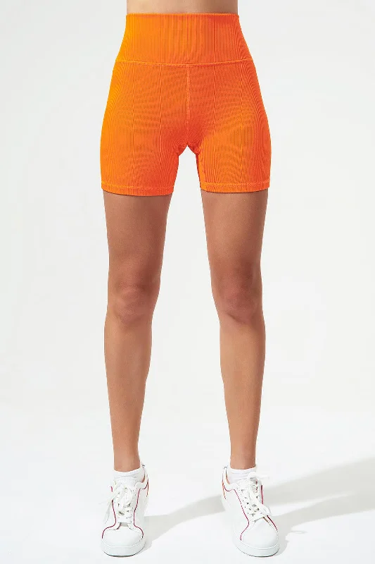 pastel - colored women tights for a soft aestheticElite Ribbed Bikershort - Tangerine pastel - colored women tights for a soft aestheticElite Ribbed Bikershort - Tangerine