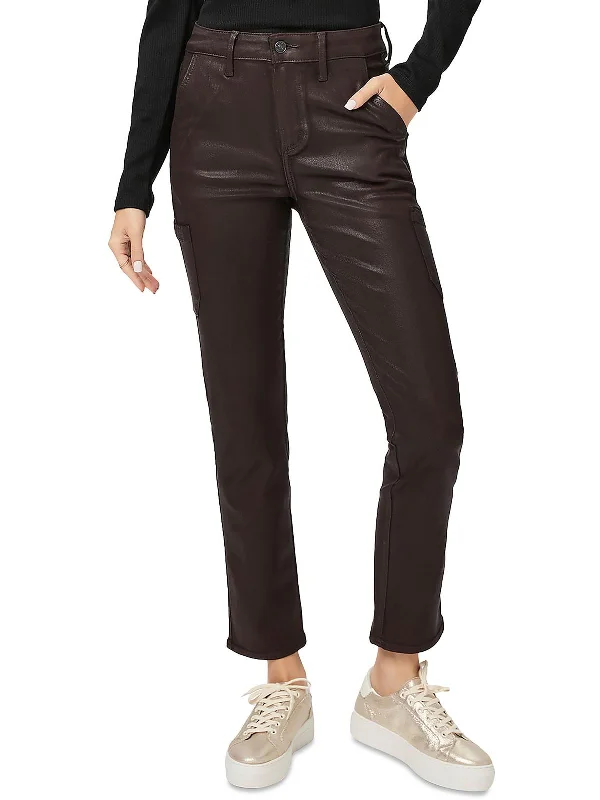 Colored women jeans in vibrant hues like red and yellowJolie Womens Coated Ankle Cargo Jeans Colored women jeans in vibrant hues like red and yellowJolie Womens Coated Ankle Cargo Jeans