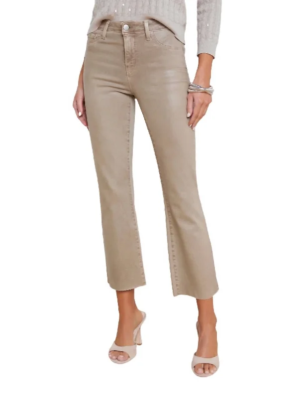 Straight - leg women jeans with a classic and timeless appealKendra High Rise Crop Flare Jeans In Rye Coated Straight - leg women jeans with a classic and timeless appealKendra High Rise Crop Flare Jeans In Rye Coated