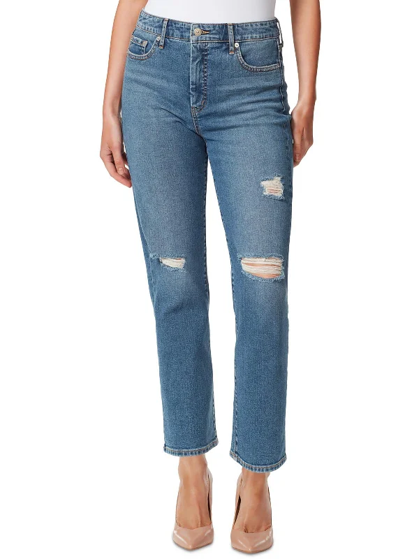 Wide - leg women jeans for a modern and relaxed vibeSpotlight Womens Denim Distressed Straight Leg Jeans Wide - leg women jeans for a modern and relaxed vibeSpotlight Womens Denim Distressed Straight Leg Jeans