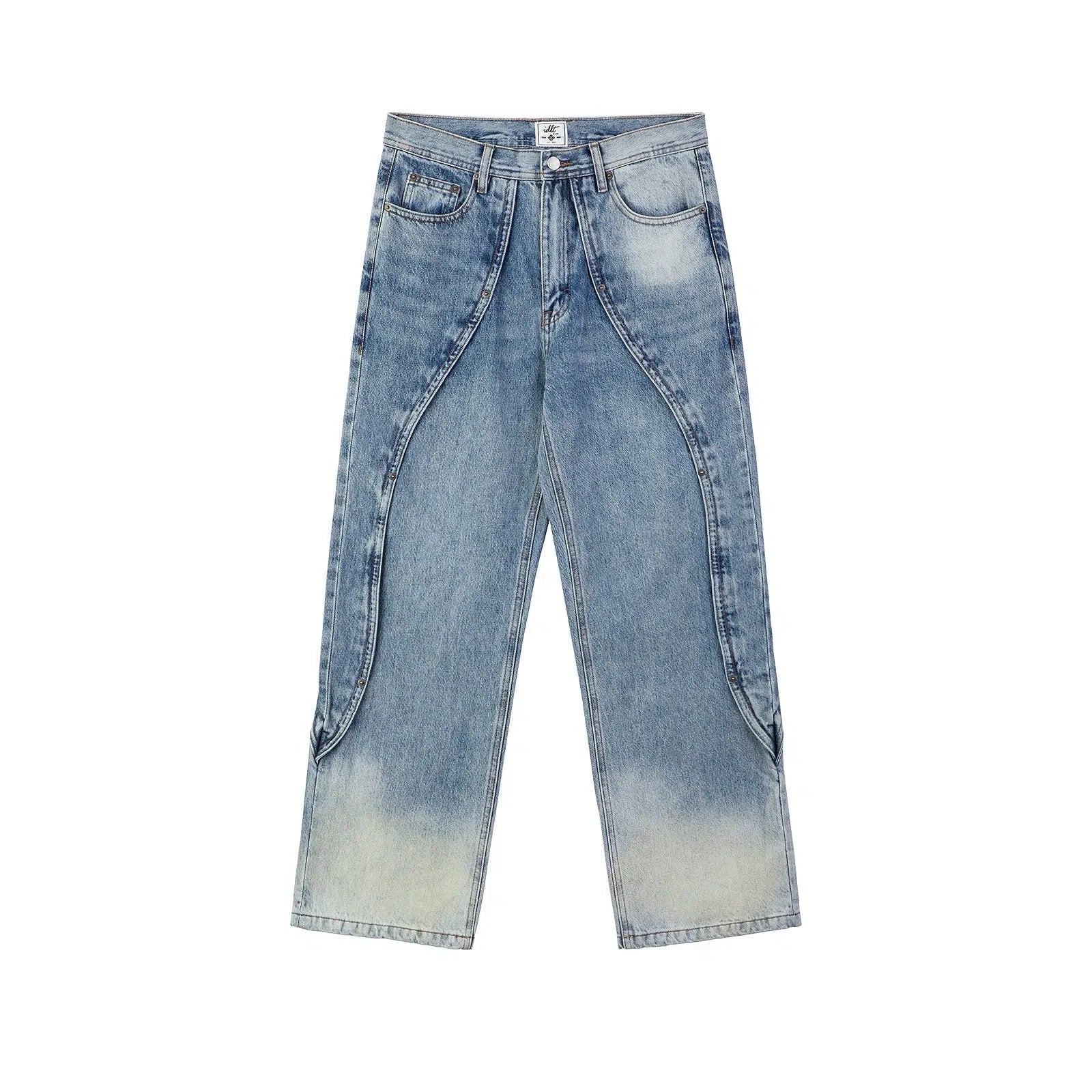 Wide - leg women jeans for a modern and relaxed vibeWashed Three-dimensional Stitching Jeans Wide - leg women jeans for a modern and relaxed vibeWashed Three-dimensional Stitching Jeans