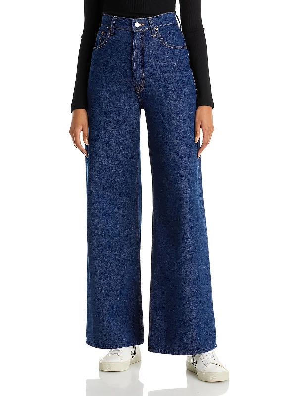 Dark - wash women jeans for a sophisticated and slimming effectWomens Cotton Denim Wide Leg Jeans Dark - wash women jeans for a sophisticated and slimming effectWomens Cotton Denim Wide Leg Jeans