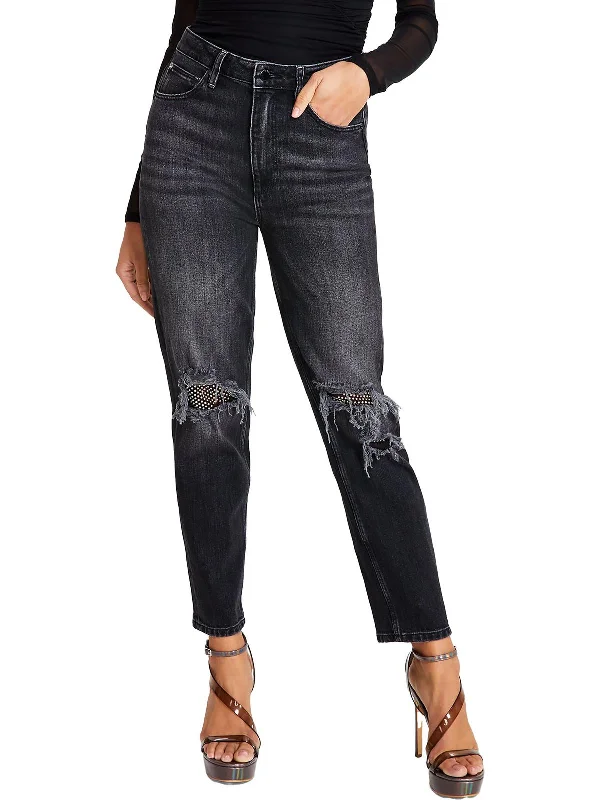 Colored women jeans in vibrant hues like red and yellowWomens Five Pocket Rip Mom Jeans Colored women jeans in vibrant hues like red and yellowWomens Five Pocket Rip Mom Jeans