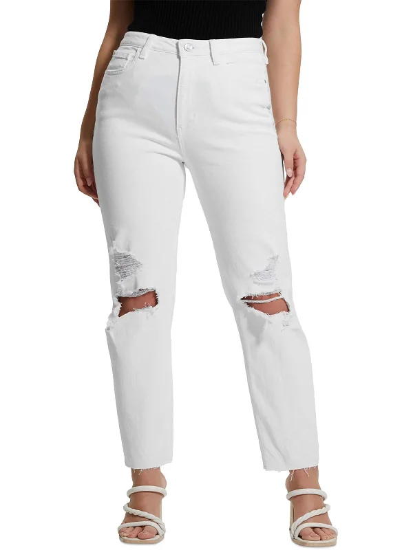 Stretch women jeans for enhanced mobility and comfortWomens High Rise Frayed Hem Mom Jeans Stretch women jeans for enhanced mobility and comfortWomens High Rise Frayed Hem Mom Jeans