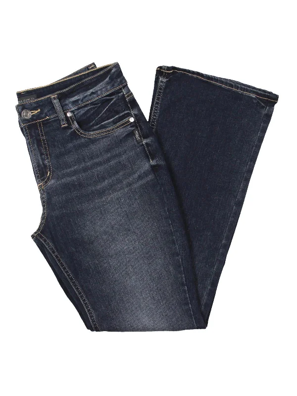 Dark - wash women jeans for a sophisticated and slimming effectWomens Mid-Rise Solid Bootcut Jeans Dark - wash women jeans for a sophisticated and slimming effectWomens Mid-Rise Solid Bootcut Jeans