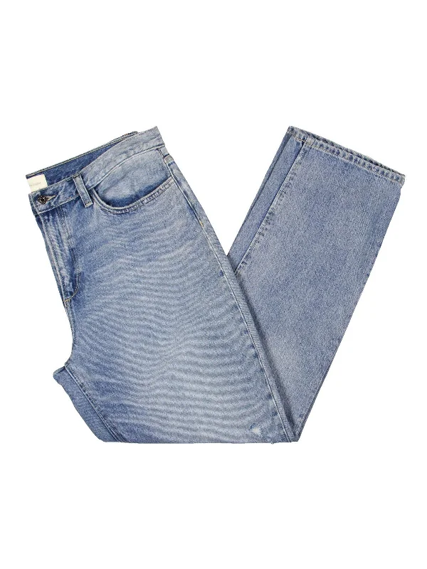 Ripped women jeans for a rebellious and fashion - forward styleWomens Mid-Rise Solid Wide Leg Jeans Ripped women jeans for a rebellious and fashion - forward styleWomens Mid-Rise Solid Wide Leg Jeans