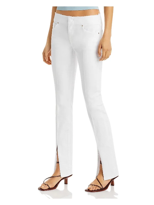 Button - fly women jeans with a traditional touchWomens Mid Rise Split Hem Bootcut Jeans Button - fly women jeans with a traditional touchWomens Mid Rise Split Hem Bootcut Jeans