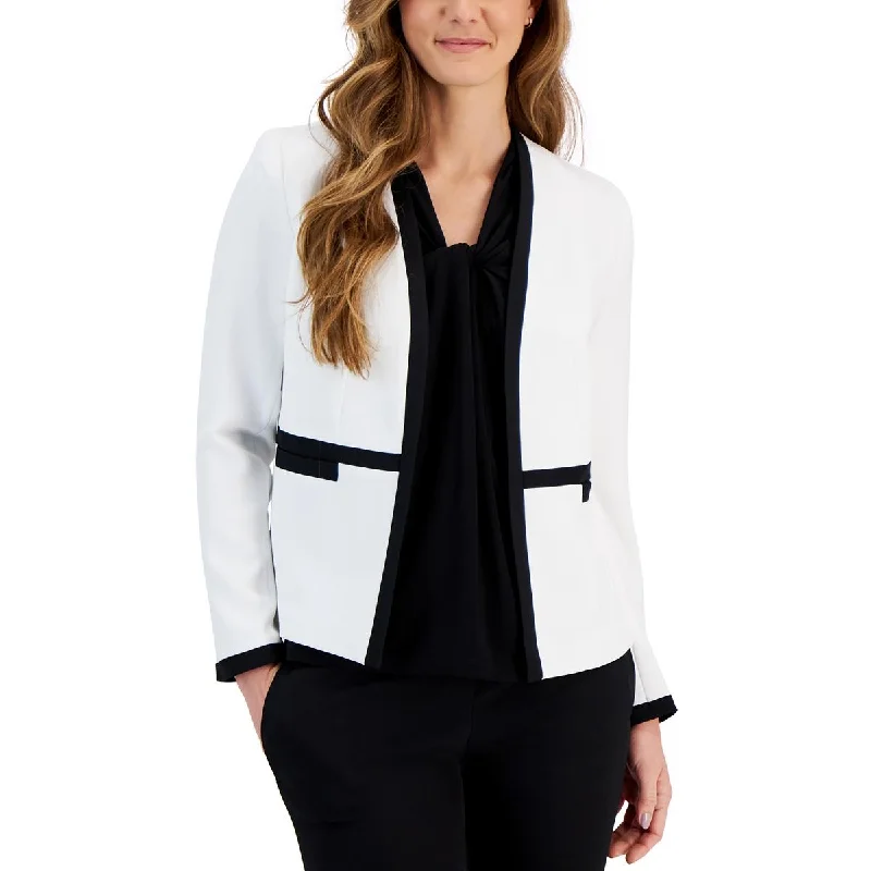 Single - Breasted Women's Tweed Blazers with Gold Buttons for a Classic LookAnne Klein Womens Lining Professional Open-Front Blazer Single - Breasted Women's Tweed Blazers with Gold Buttons for a Classic LookAnne Klein Womens Lining Professional Open-Front Blazer