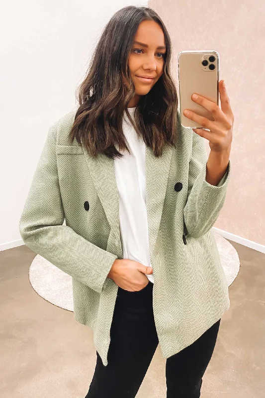 Oversized Women's Checkered Blazers in Black and White for a Trendy StyleBailee Blazer Sage Oversized Women's Checkered Blazers in Black and White for a Trendy StyleBailee Blazer Sage