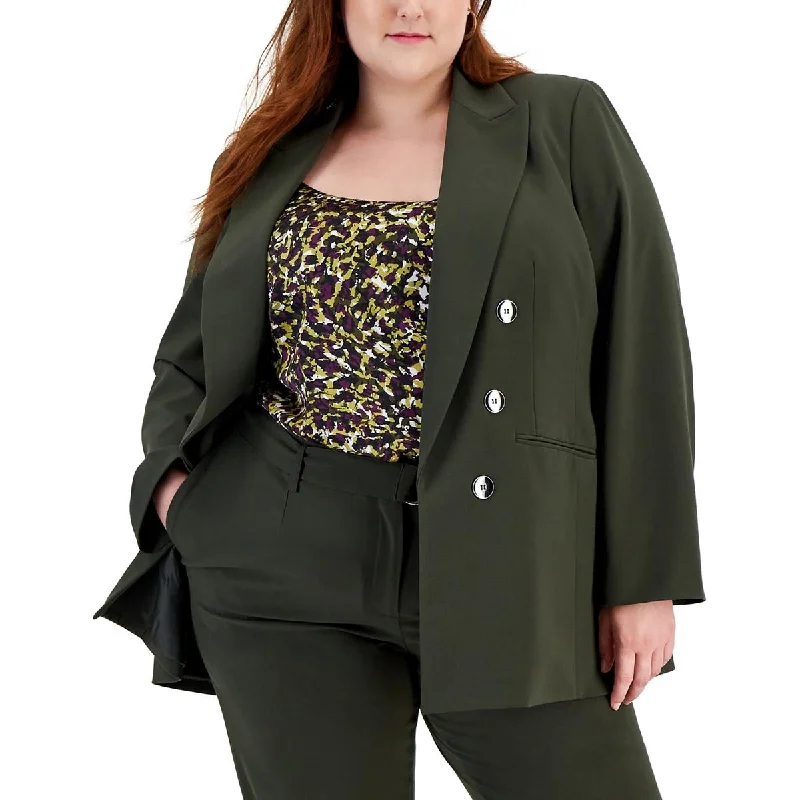 Oversized Women's Checkered Blazers in Black and White for a Trendy StyleBar III Womens Plus Office Professional Double-Breasted Blazer Oversized Women's Checkered Blazers in Black and White for a Trendy StyleBar III Womens Plus Office Professional Double-Breasted Blazer