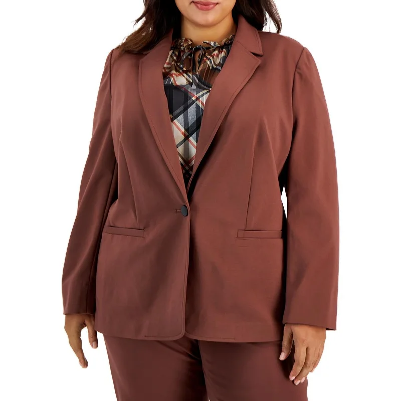 Single - Breasted Women's Linen Blend Blazers in Earth Tones for Casual WearBar III Womens Plus Notch Collar Suit Separate One-Button Blazer Single - Breasted Women's Linen Blend Blazers in Earth Tones for Casual WearBar III Womens Plus Notch Collar Suit Separate One-Button Blazer