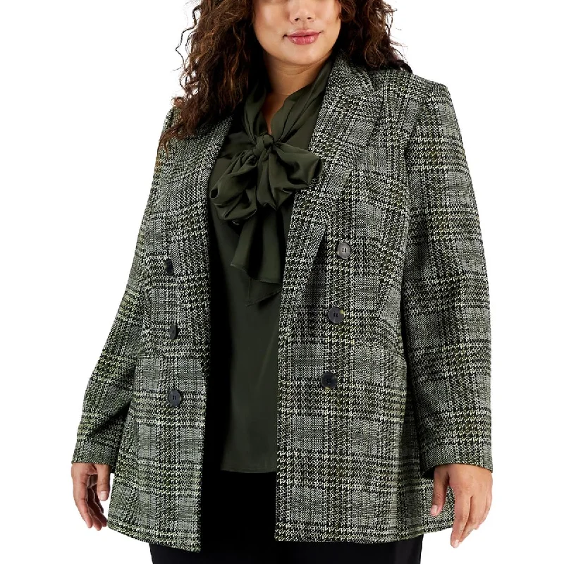 Plus Size Women's Sequin - Embellished Blazers in Silver for a Glamorous PartyBar III Womens Plus Plaid Double-Breasted Open-Front Blazer Plus Size Women's Sequin - Embellished Blazers in Silver for a Glamorous PartyBar III Womens Plus Plaid Double-Breasted Open-Front Blazer