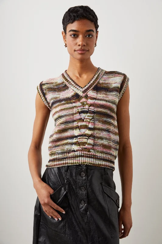 organic cotton women cardigan for an eco - friendly choiceBRIXTON VEST - FOREST SPACE DYE organic cotton women cardigan for an eco - friendly choiceBRIXTON VEST - FOREST SPACE DYE