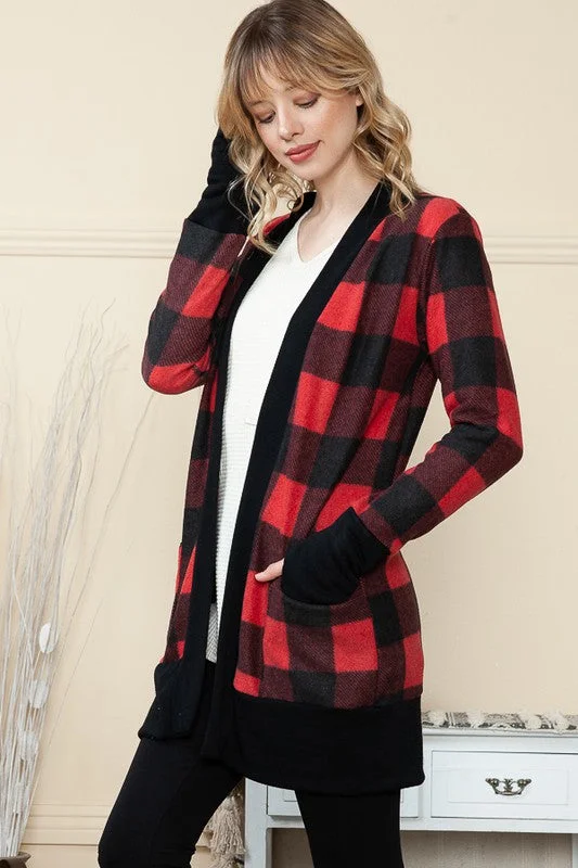 button down women cardigan with vintage buttonsBrushed Fabric Buffalo Plaid Cardigan button down women cardigan with vintage buttonsBrushed Fabric Buffalo Plaid Cardigan