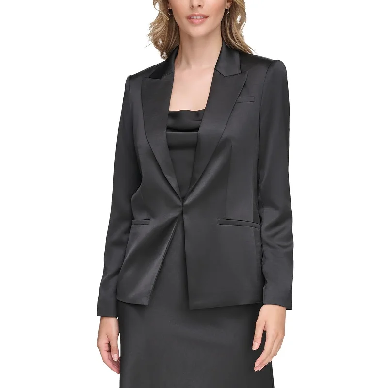 Double - Breasted Women's Leather Blazers in Taupe for an Edgy LookCalvin Klein Womens Satin Suit Separate One-Button Blazer Double - Breasted Women's Leather Blazers in Taupe for an Edgy LookCalvin Klein Womens Satin Suit Separate One-Button Blazer