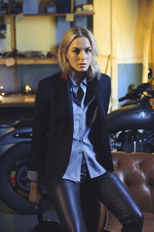Single - Breasted Women's Linen Blend Blazers in Earth Tones for Casual WearClub Blazer Woman Navy Single - Breasted Women's Linen Blend Blazers in Earth Tones for Casual WearClub Blazer Woman Navy