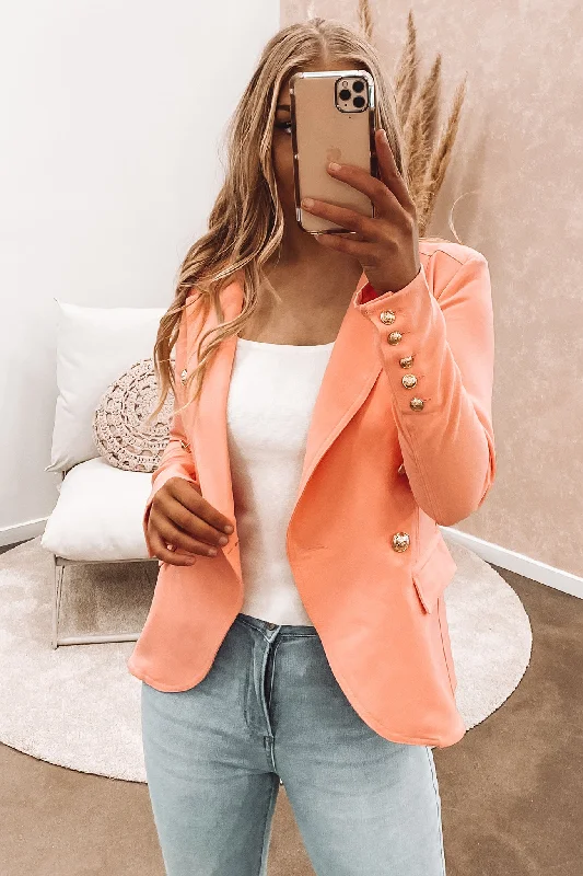 Women's Slim - Fit Blazers in Charcoal Gray for a Professional AppearanceHayden Blazer Coral Women's Slim - Fit Blazers in Charcoal Gray for a Professional AppearanceHayden Blazer Coral