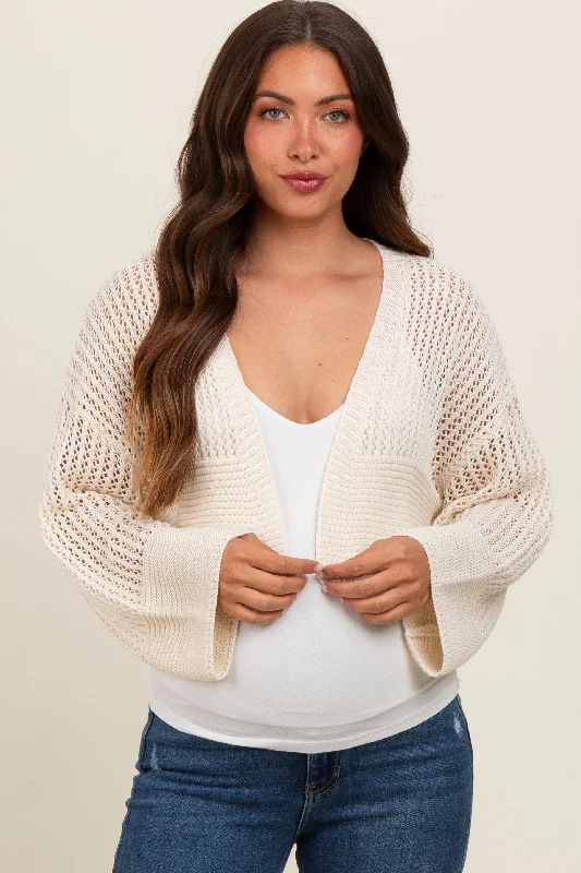 open front women cardigan for easy stylingIvory Open Knit Cropped Maternity Cardigan open front women cardigan for easy stylingIvory Open Knit Cropped Maternity Cardigan