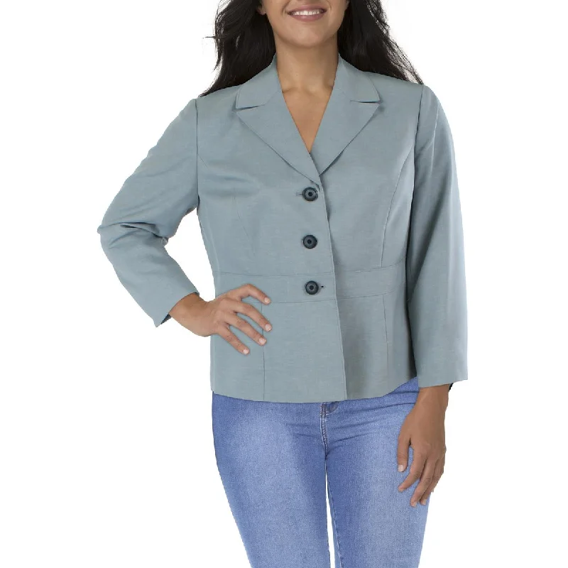 Plus Size Women's Faux Fur - Trimmed Blazers in Black for a Luxurious LookLe Suit Womens Notch Collar Three-Button Suit Jacket Plus Size Women's Faux Fur - Trimmed Blazers in Black for a Luxurious LookLe Suit Womens Notch Collar Three-Button Suit Jacket