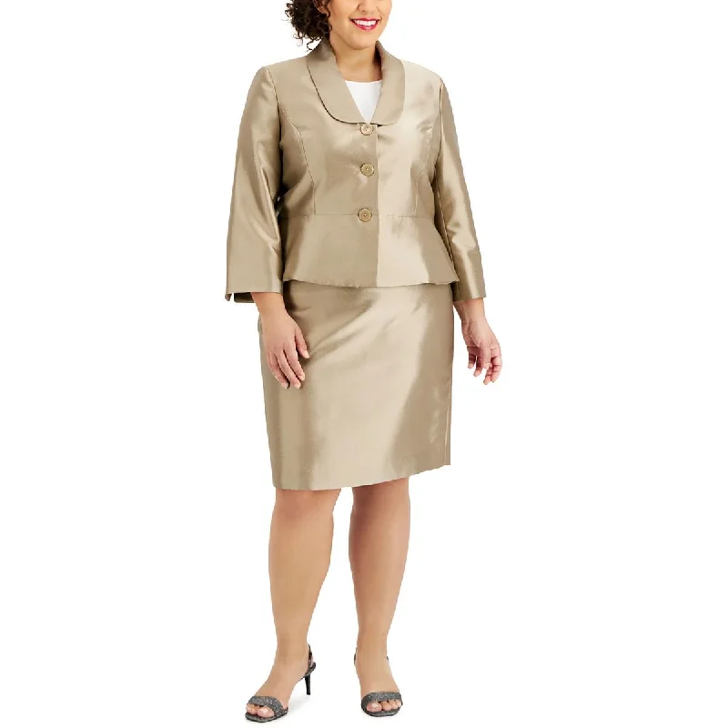 Plus Size Women's Embroidered Blazers in Floral Patterns for a Feminine TouchLe Suit Womens Plus Shimmer Shantung Double-Breasted Blazer Plus Size Women's Embroidered Blazers in Floral Patterns for a Feminine TouchLe Suit Womens Plus Shimmer Shantung Double-Breasted Blazer