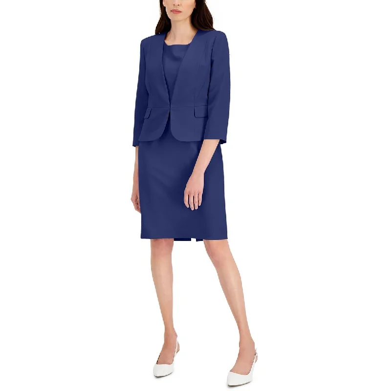 Single - Breasted Women's Linen Blend Blazers in Earth Tones for Casual WearLe Suit Womens Solid Open-Front Blazer Single - Breasted Women's Linen Blend Blazers in Earth Tones for Casual WearLe Suit Womens Solid Open-Front Blazer
