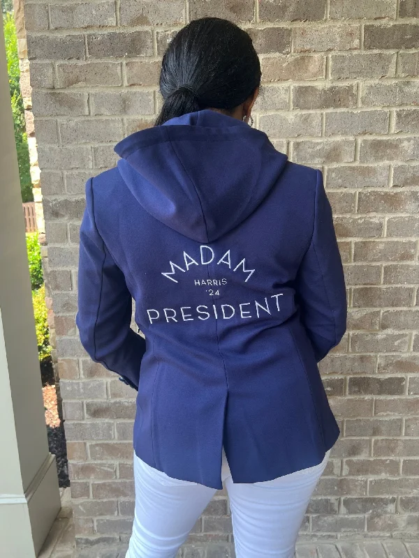 Oversized Women's Checkered Blazers in Black and White for a Trendy Style"Madam President" Ponte Blazer Oversized Women's Checkered Blazers in Black and White for a Trendy Style"Madam President" Ponte Blazer