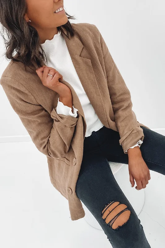 Women's Slim - Fit Blazers in Charcoal Gray for a Professional AppearanceMarvin Blazer Coffee Women's Slim - Fit Blazers in Charcoal Gray for a Professional AppearanceMarvin Blazer Coffee