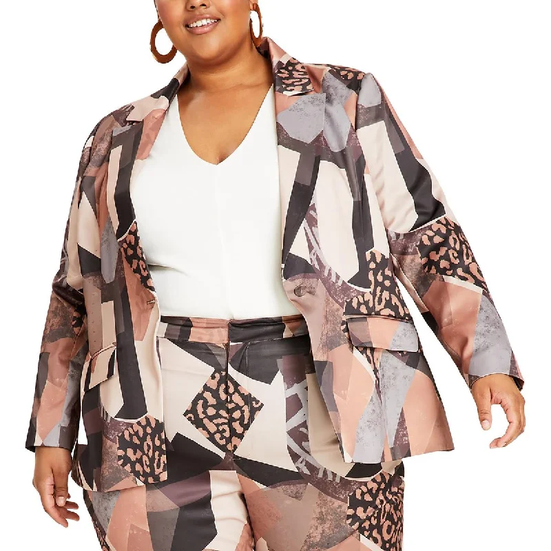 Women's Tailored Stretch Blazers in Navy Blue for Business MeetingsNina Parker Womens Plus Lined Suit Separate One-Button Blazer Women's Tailored Stretch Blazers in Navy Blue for Business MeetingsNina Parker Womens Plus Lined Suit Separate One-Button Blazer