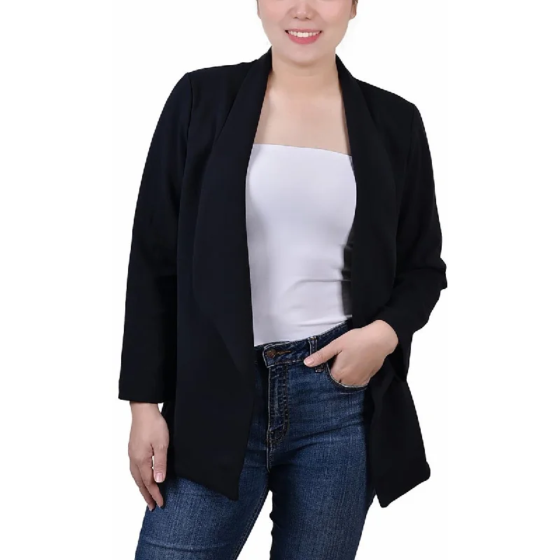 Women's Slim - Fit Blazers in Charcoal Gray for a Professional AppearanceNY Collection Womens Petites Drapey Business Open-Front Blazer Women's Slim - Fit Blazers in Charcoal Gray for a Professional AppearanceNY Collection Womens Petites Drapey Business Open-Front Blazer