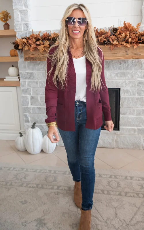 maternity women cardigan for expecting momsOur Favorite Boyfriend Cardigan - Burgundy maternity women cardigan for expecting momsOur Favorite Boyfriend Cardigan - Burgundy