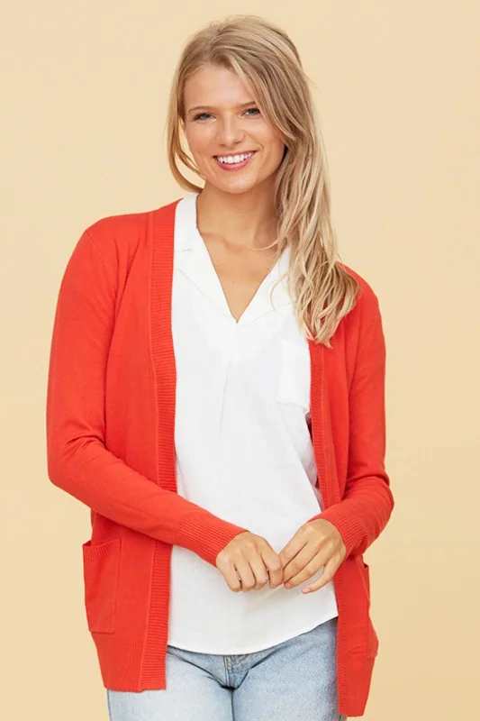 color block women cardigan with bold huesPoppy Pocket Cardigan