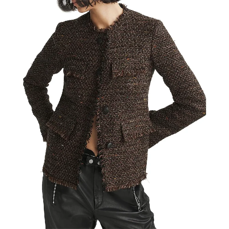 Plus Size Women's Embroidered Blazers in Floral Patterns for a Feminine TouchRag & Bone Womens Ezra Tweed Metallic Collarless Blazer Plus Size Women's Embroidered Blazers in Floral Patterns for a Feminine TouchRag & Bone Womens Ezra Tweed Metallic Collarless Blazer
