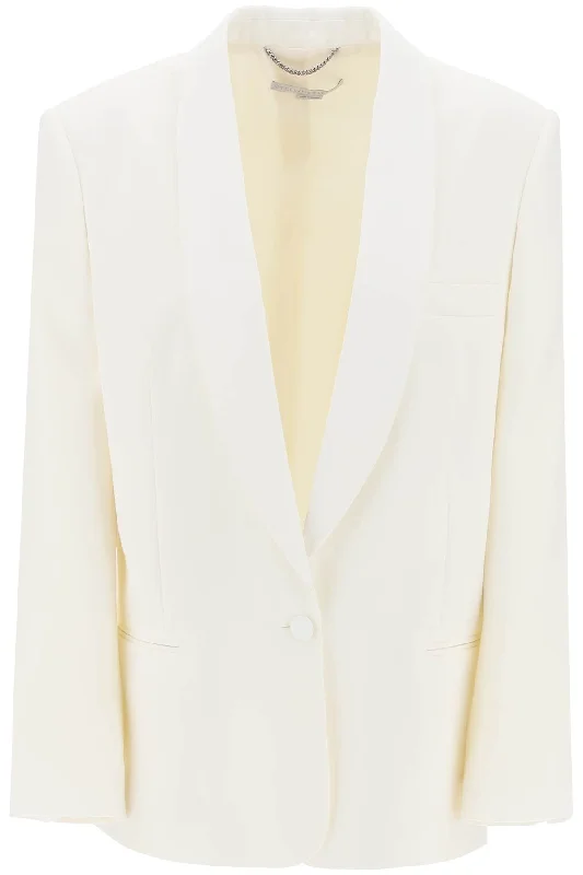 Double - Breasted Women's Leather Blazers in Taupe for an Edgy LookStella mccartney single-breasted tailored blazer with sh 650110 3DU655 CHALK Double - Breasted Women's Leather Blazers in Taupe for an Edgy LookStella mccartney single-breasted tailored blazer with sh 650110 3DU655 CHALK