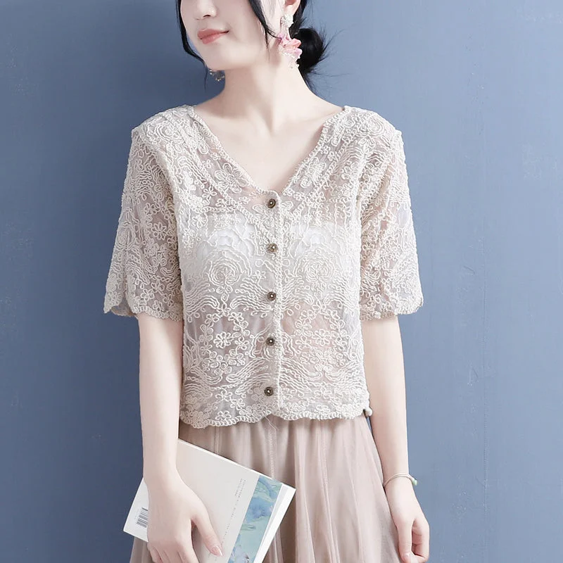 boyfriend style women cardigan for a relaxed fitSummer Cotton Linen Translucent Lace Cardigan boyfriend style women cardigan for a relaxed fitSummer Cotton Linen Translucent Lace Cardigan