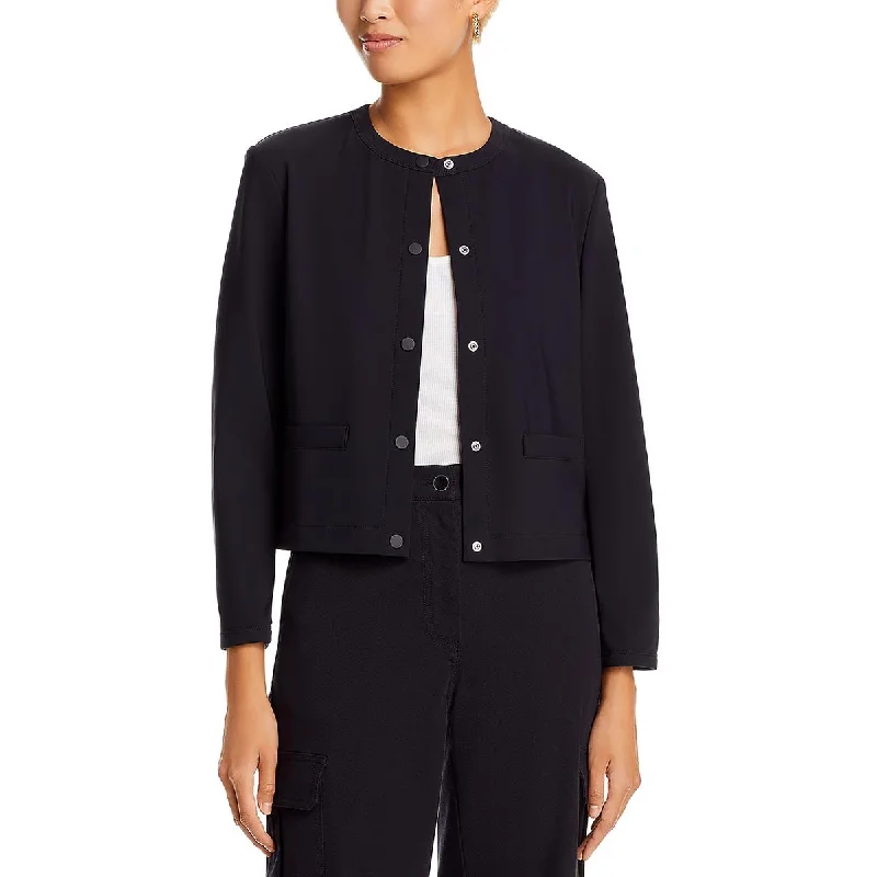 Women's Notched Lapel Blazers in Beige for a Timeless OutfitTheory Womens Cropped Collarless Double-Breasted Blazer Women's Notched Lapel Blazers in Beige for a Timeless OutfitTheory Womens Cropped Collarless Double-Breasted Blazer