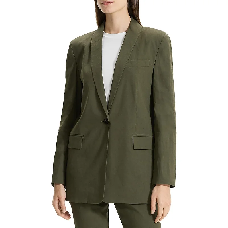 Oversized Women's Checkered Blazers in Black and White for a Trendy StyleTheory Womens Linen Blend Work Wear One-Button Blazer Oversized Women's Checkered Blazers in Black and White for a Trendy StyleTheory Womens Linen Blend Work Wear One-Button Blazer