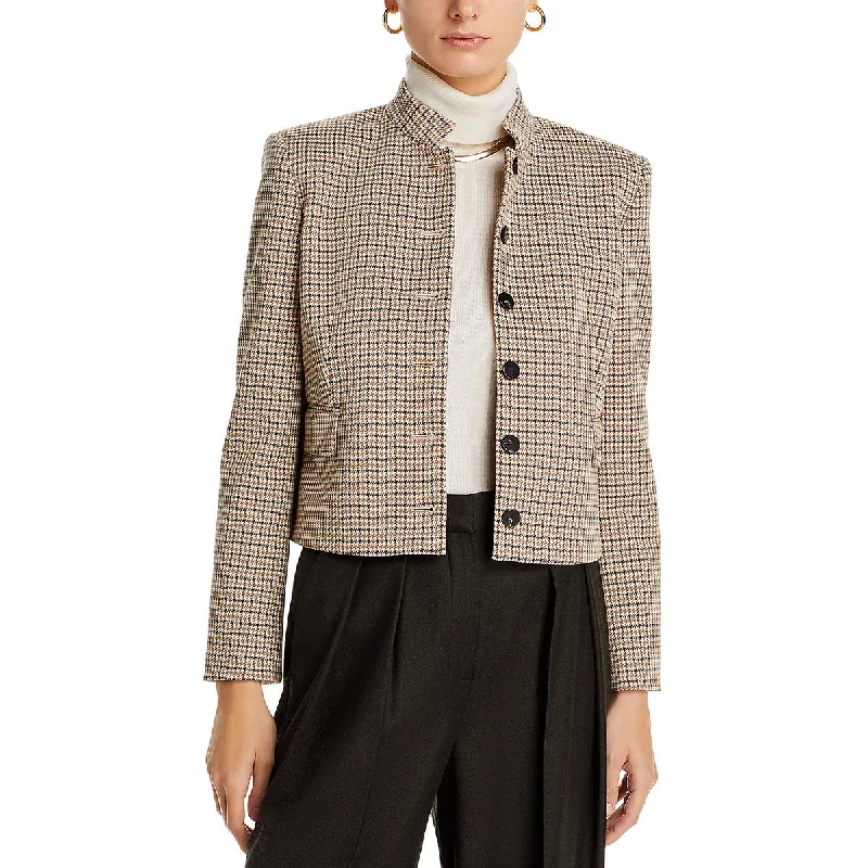 Single - Breasted Women's Corduroy Blazers in Mustard Yellow for an Autumn VibeTheory Womens Riding Houndstooth Work Wear Collarless Blazer Single - Breasted Women's Corduroy Blazers in Mustard Yellow for an Autumn VibeTheory Womens Riding Houndstooth Work Wear Collarless Blazer