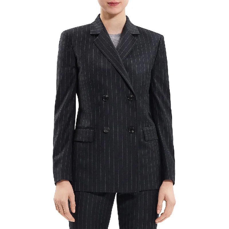 Plus Size Women's Sequin - Embellished Blazers in Silver for a Glamorous PartyTheory Womens Wool Pinstripe Double-Breasted Blazer Plus Size Women's Sequin - Embellished Blazers in Silver for a Glamorous PartyTheory Womens Wool Pinstripe Double-Breasted Blazer