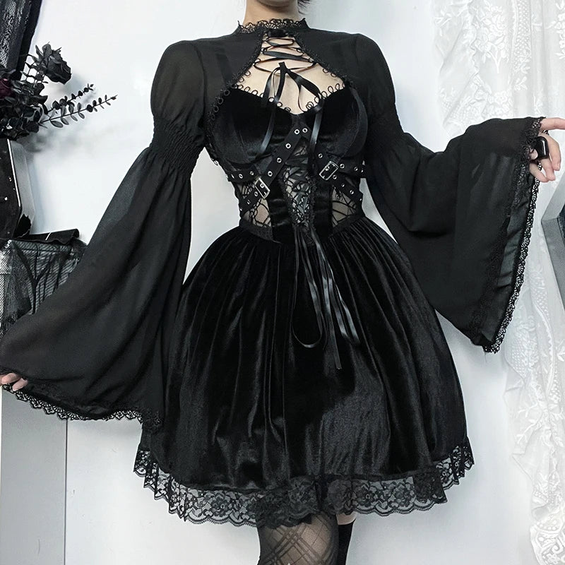 hooded women cardigan for added warmth and styleTrendy slim flare-design gothic dark bow-embellished lace party Cardigans hooded women cardigan for added warmth and styleTrendy slim flare-design gothic dark bow-embellished lace party Cardigans