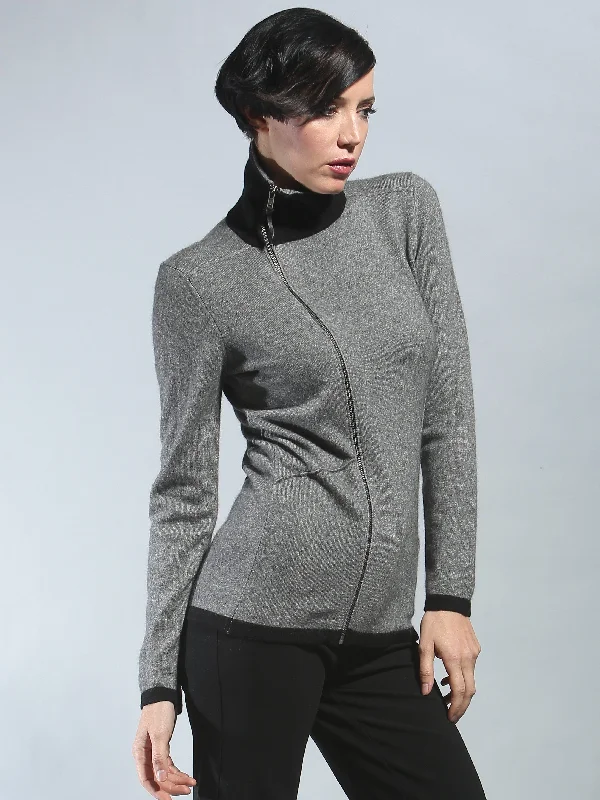lightweight women cardigan for spring and fallTurtleneck Asymmetrical Zip Cardigan lightweight women cardigan for spring and fallTurtleneck Asymmetrical Zip Cardigan