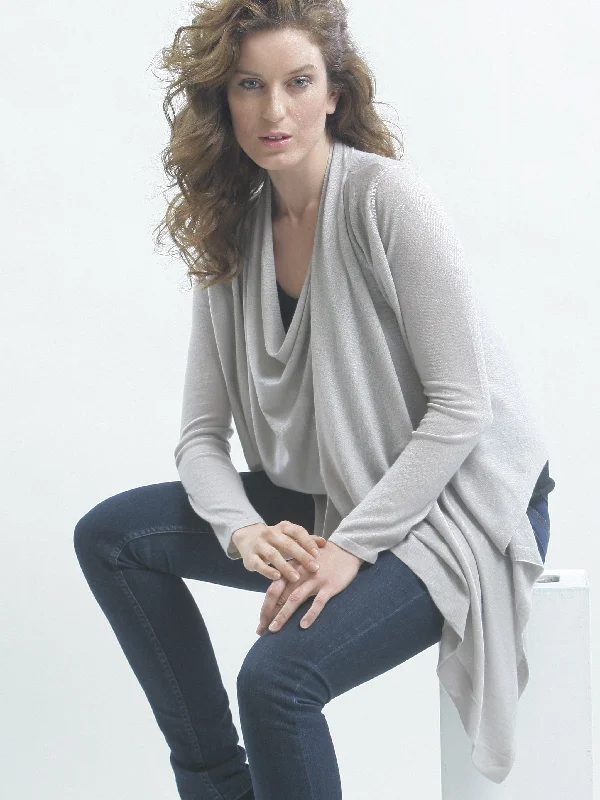 open front women cardigan for easy stylingTwo-Way Drape Front Wrap Cardigan in Fine Cashmere open front women cardigan for easy stylingTwo-Way Drape Front Wrap Cardigan in Fine Cashmere
