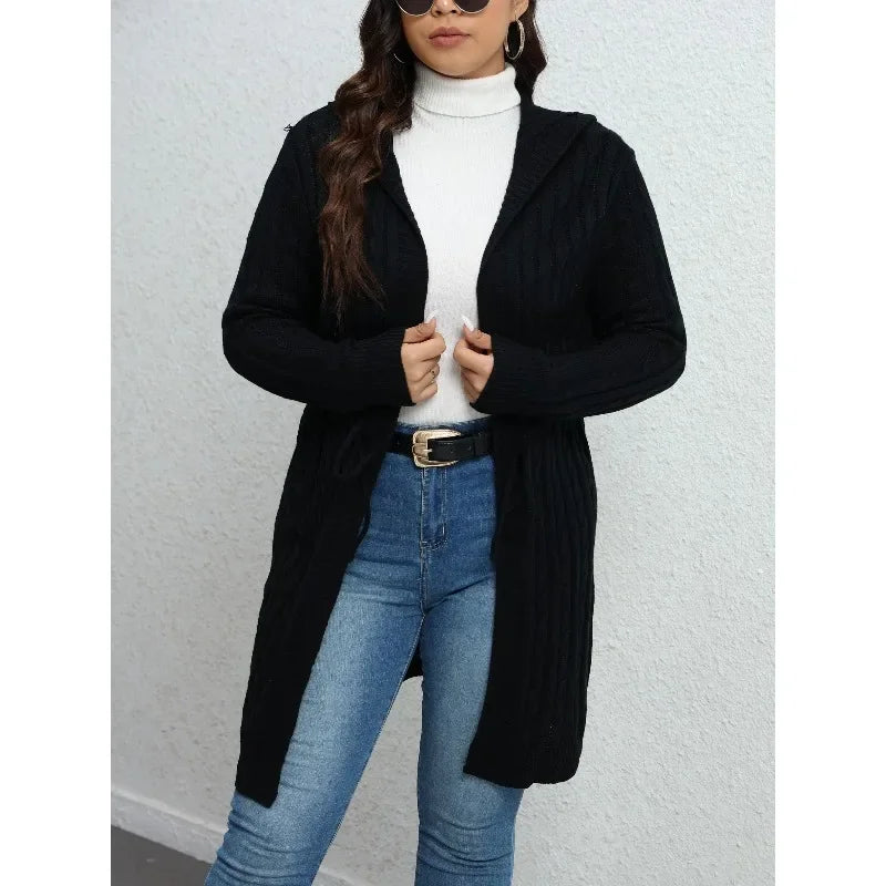 sequin embellished women cardigan for special occasionsVersatile solid-color fashionable drawstring hooded knit loose casual top Cardigans sequin embellished women cardigan for special occasionsVersatile solid-color fashionable drawstring hooded knit loose casual top Cardigans
